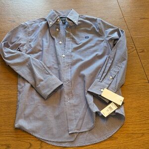 Lauren Ralph Lauren Navy and White Micro Check Button-Down Shirt